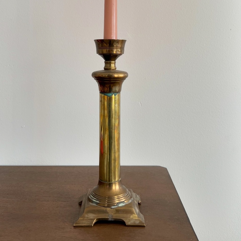 Vintage Mid Century Modern Brass Candlestick.
